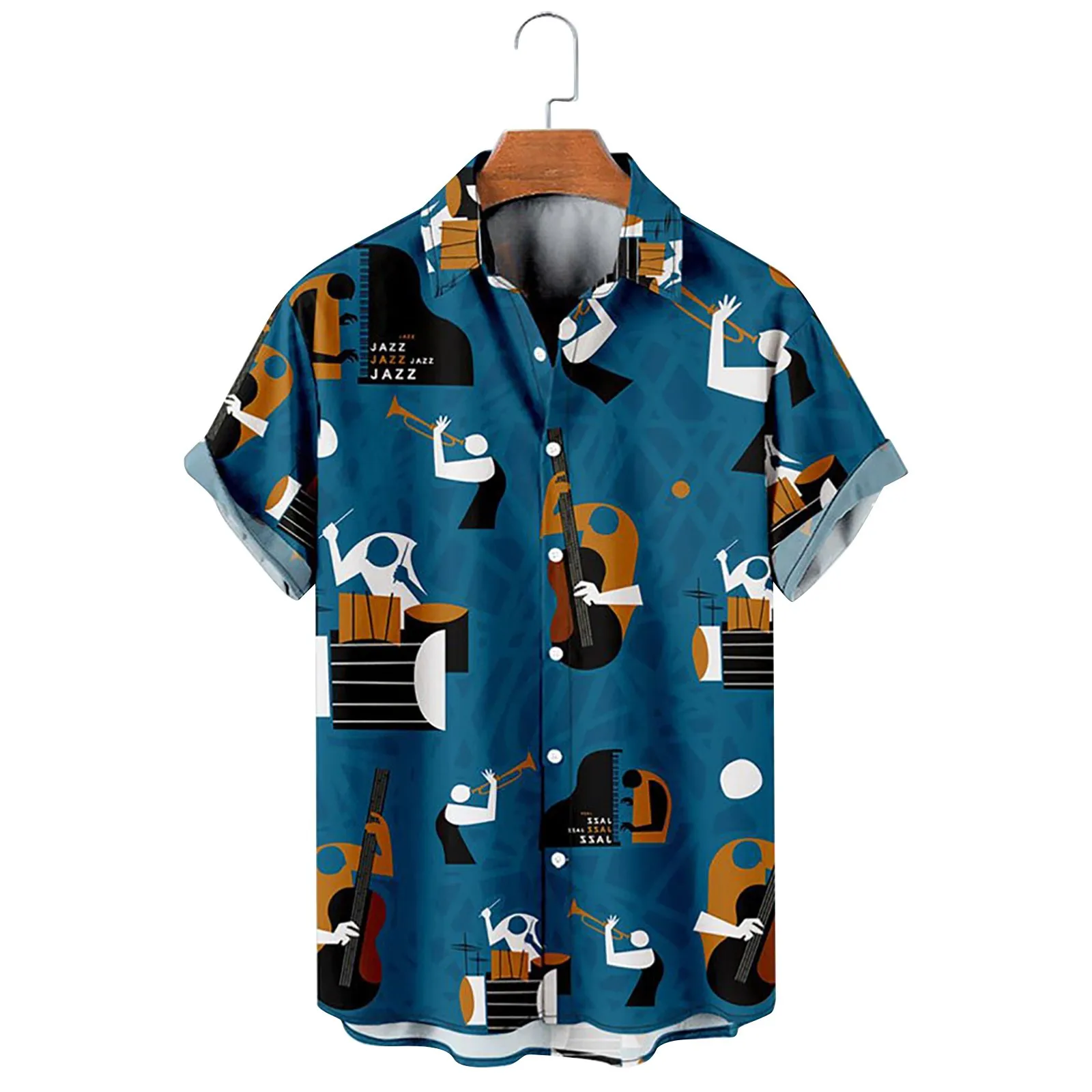 

Zip Shirt Mens Printed Hawaiian Shirts Short Sleeve Button Down Beach Shirts