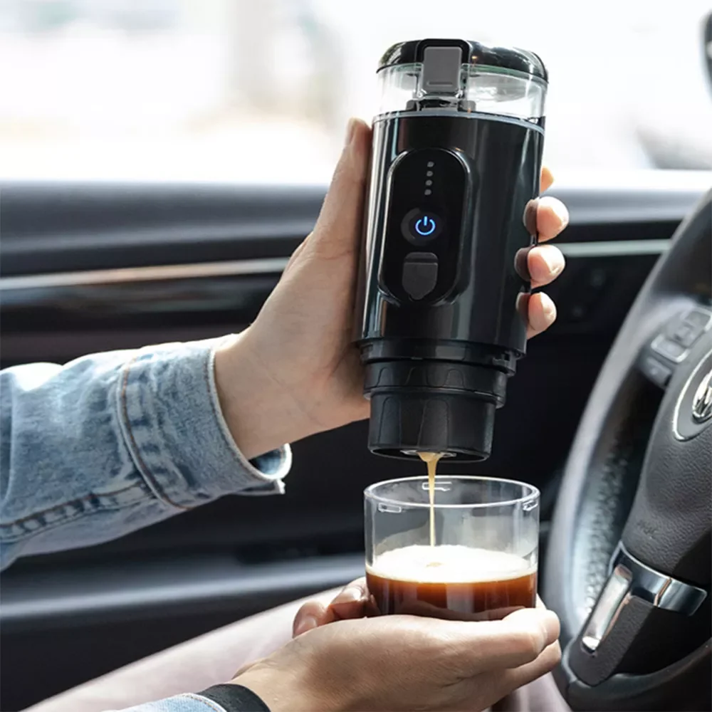 

Portable Rechargeable Car DC12V Espresso Coffee Machine Mini Espresso Coffee Cup for Capsule Coffee Powder