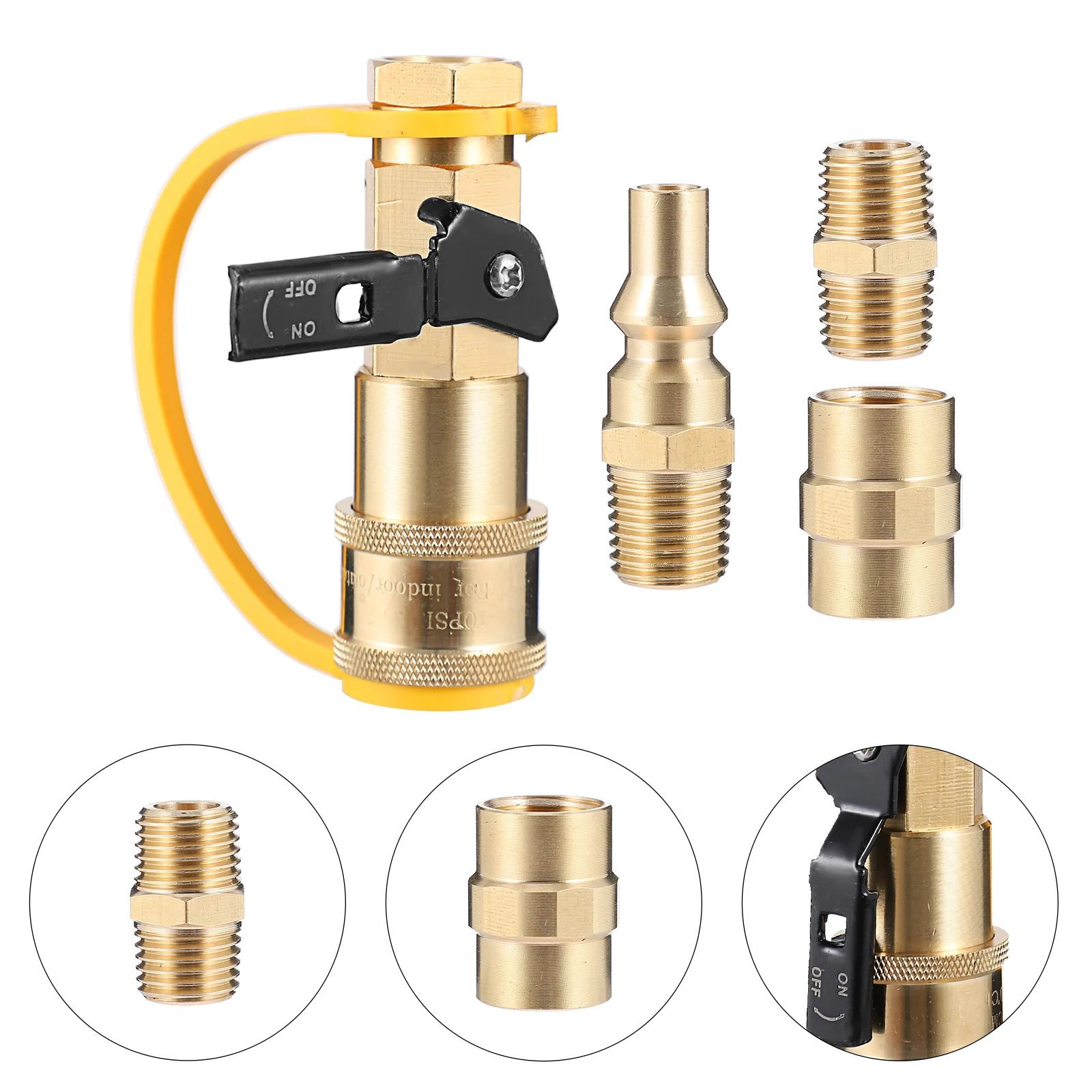 Propane Adapter Splitter Quick Tank Connector Grill Cylinder Regulator Rv Release Coupler Adapters Gas Connect Hose Fittings