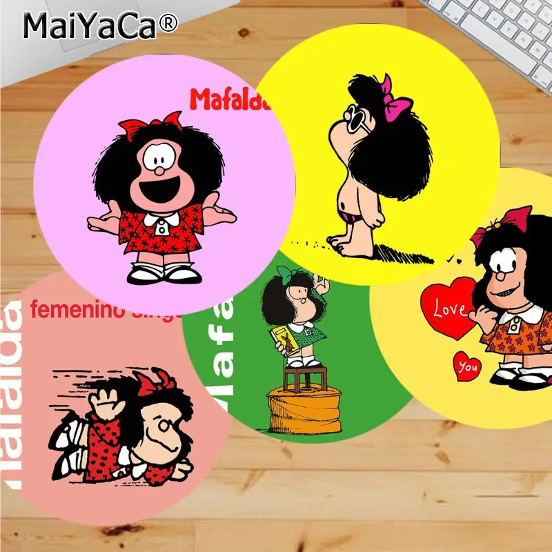 

Boy Gift Pad Mafalda Laptop Computer round desk pads Mousepad gaming Mousepad Rug For PC Laptop Notebook