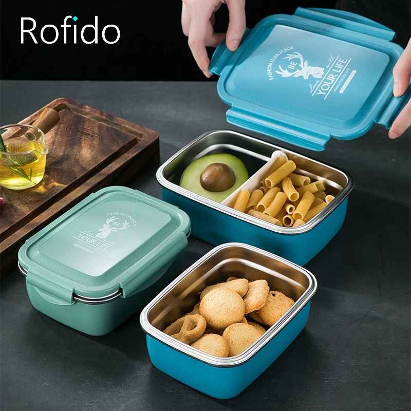 

Lunch Box For Kid Portable Crisper Leak-Proof Food Storage Containers Japanese Style Bento Box Snack Picnic meal prep Tableware