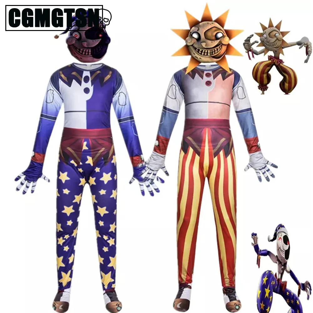 CGMGTSN Five Nights Freddyed Costume Party FNAF Cosplay Costumes Fancy Sundrop and Moondrop COS Halloween Costume For Kids