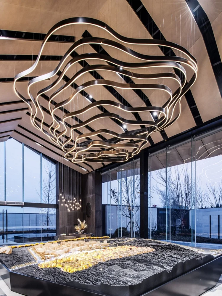 

Sandpan Mountain Chandelier Hotel Lobby, Shopping Mall, Banquet Hall, Terraced Field Circular Art