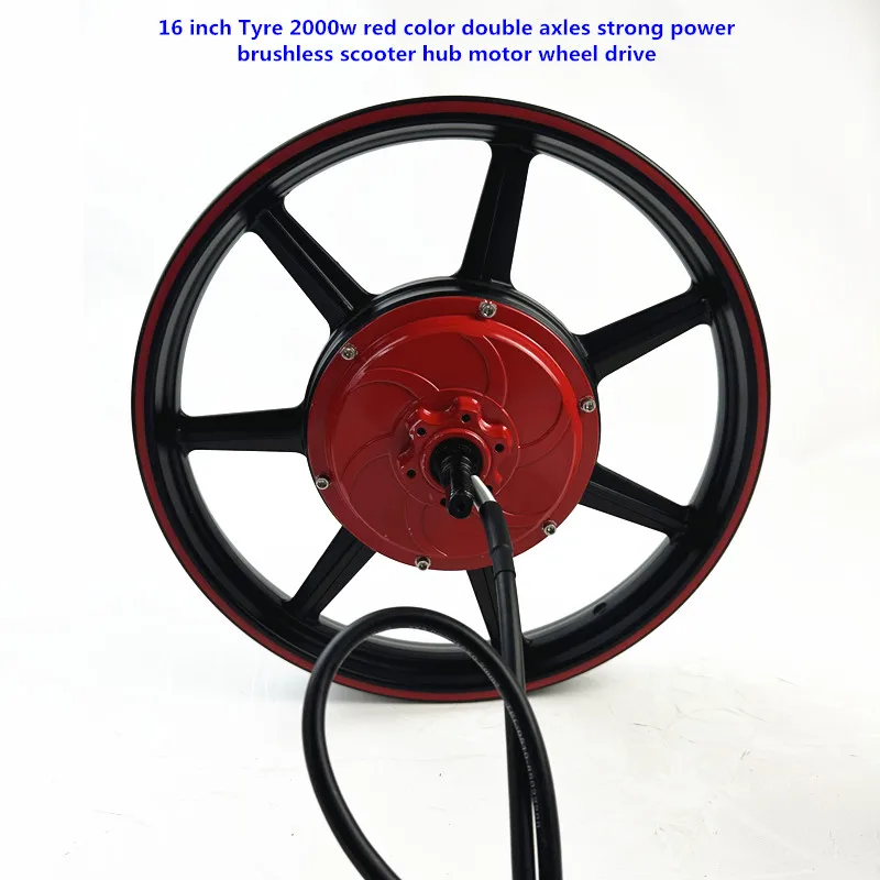 16-дюймовая шина 2000 Вт красного цвета с двумя осями мощный бесщеточный скутер