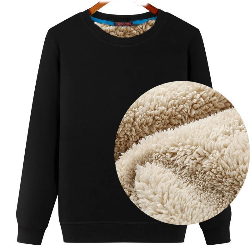 

Autumn Winter Mens Fleece Sweatshirts Fuzzy dless Wool Liner Sweater Thermal underwear Pullover Tops
