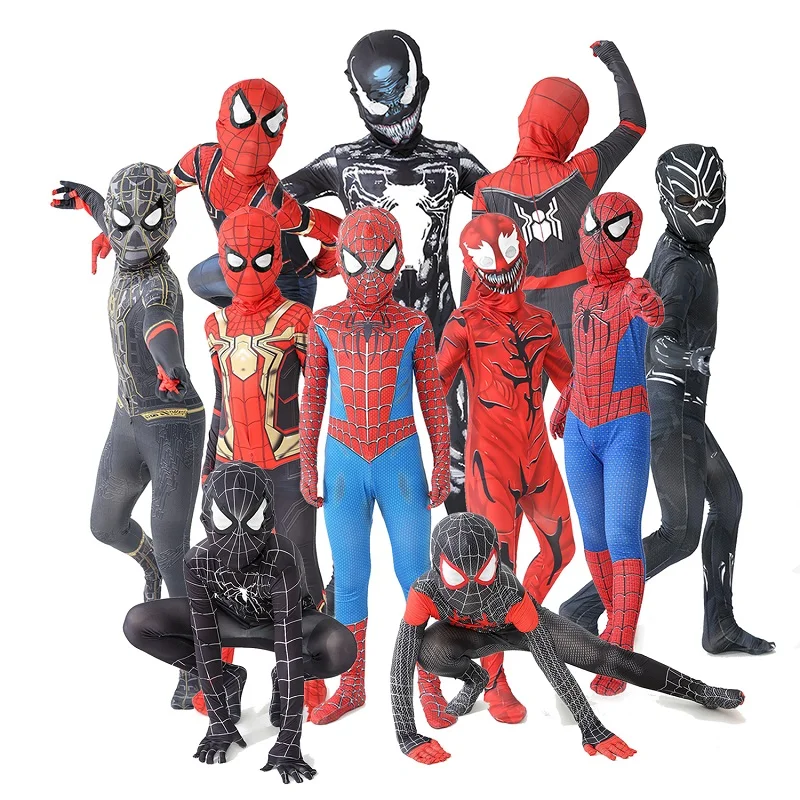 Cosplay Costume Spiderman Superhero Costume Bodysuit Custom Spiderman Costume for Halloween Kids