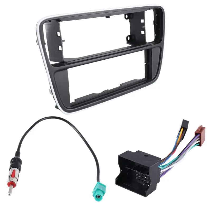 Фото Рамка-панель для автомагнитолы 1 DIN с кабелем и антенной для VW Up, Skoda Citigo, Seat Mii 2012+ - ABQF №1