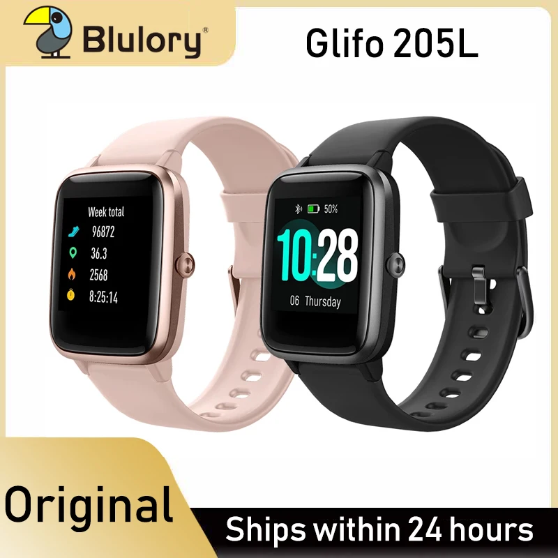 

Blulory Smart Watch Glifo 205L No GPS Sport Waterproof IP68 Heart Rate Monitor Smartwatch Bluetooth4.2 watches Men's 2021 Women