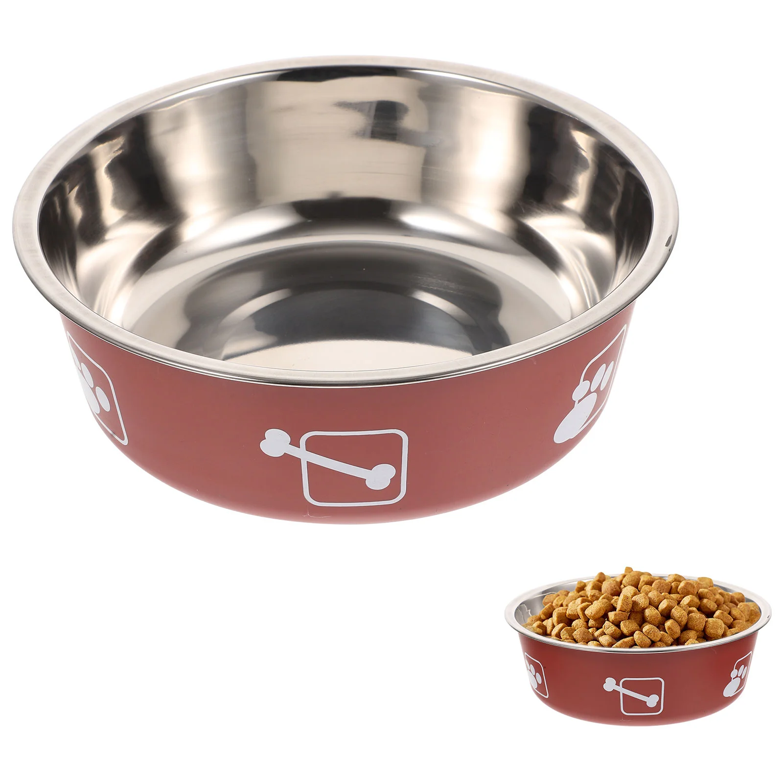 

Bowl Dog Petcontainer Double Layer Water Puppy Feeder Antistainless Steel