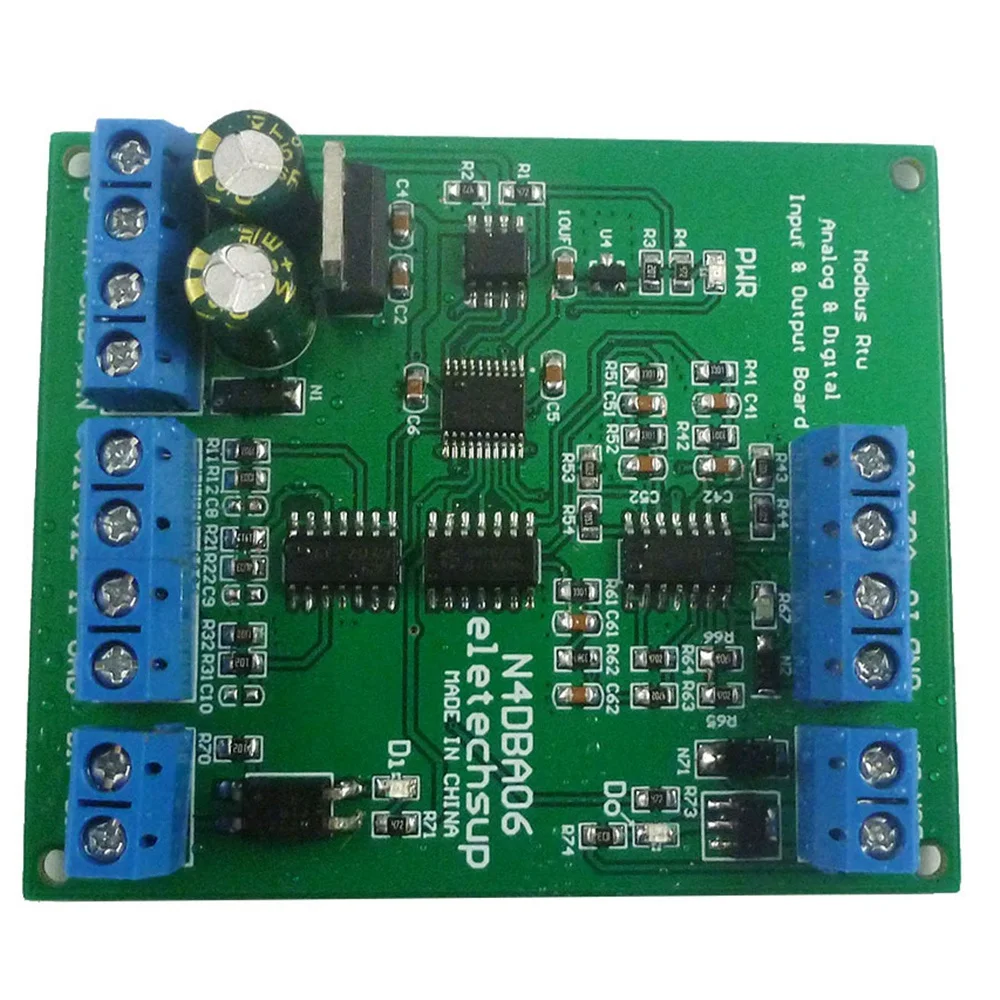 

DC 12V 8CH Analog Digital Input Output Devices 0-5V 0-10V 4-20MA DAC ADC RS485 Modbus RTU Board, (Only PCB Board)