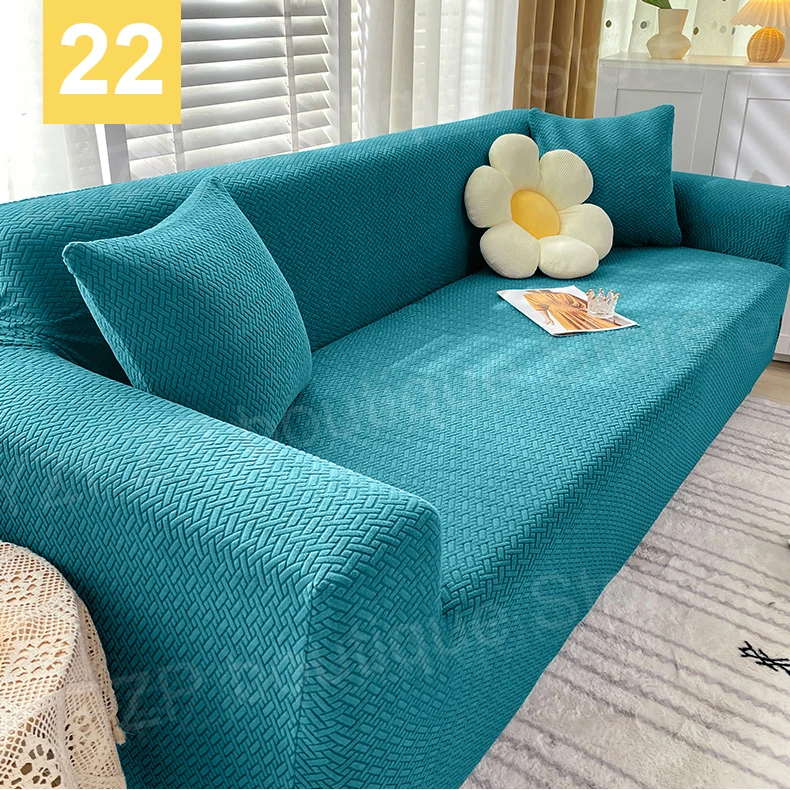 1/2/3/4 Seater Polar Fleece Fabric Sofa Cover Thick Slipcover Couch Sofacovers Stretch Elastic Cheap Sofa Covers Towel Wrap images - 6