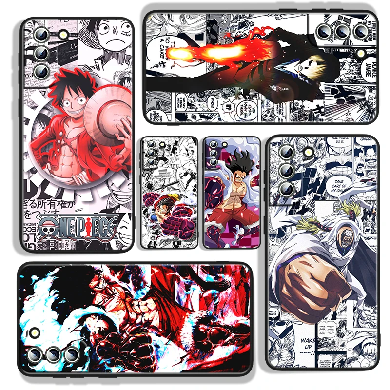 

Hot Anime One Piece Luffy Snakeman For Samsung Galaxy S22 S21 S20 FE Ultra S10e S10 S9 S8 S7 S6 Edge Plus Black Phone Case