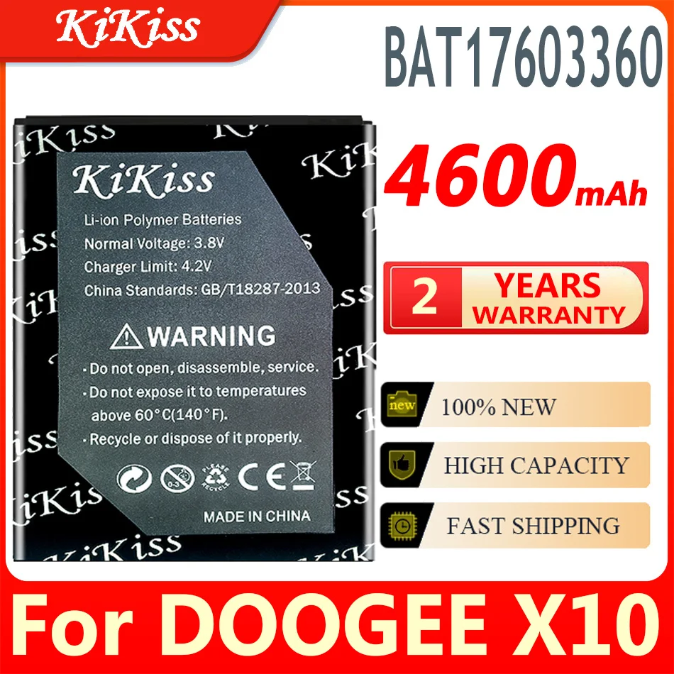 

KiKiss For DOOGEE X10 BAT17603360 Replacement 4600mAh Parts Backup Battery for DOOGEE X 10 Smart Mobile Phone Batteries Bateria