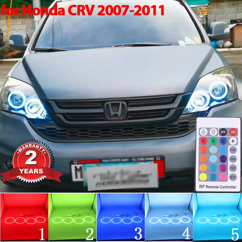 

LED Angel Eyes Kit Halo Ring Headlight Lamps For HONDA CR-V CRV 2007 - 2011 Ultra Bright Refit RGB multi-color Remote Control