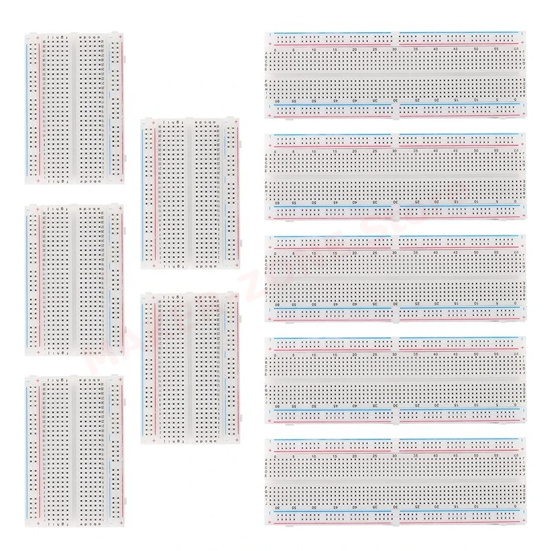 

10Pcs Breadboards Kit 5Pcs 830 Point 5Pcs 400 Point Solderless Breadboard for Proto Shield Distribution Connecting Blocks