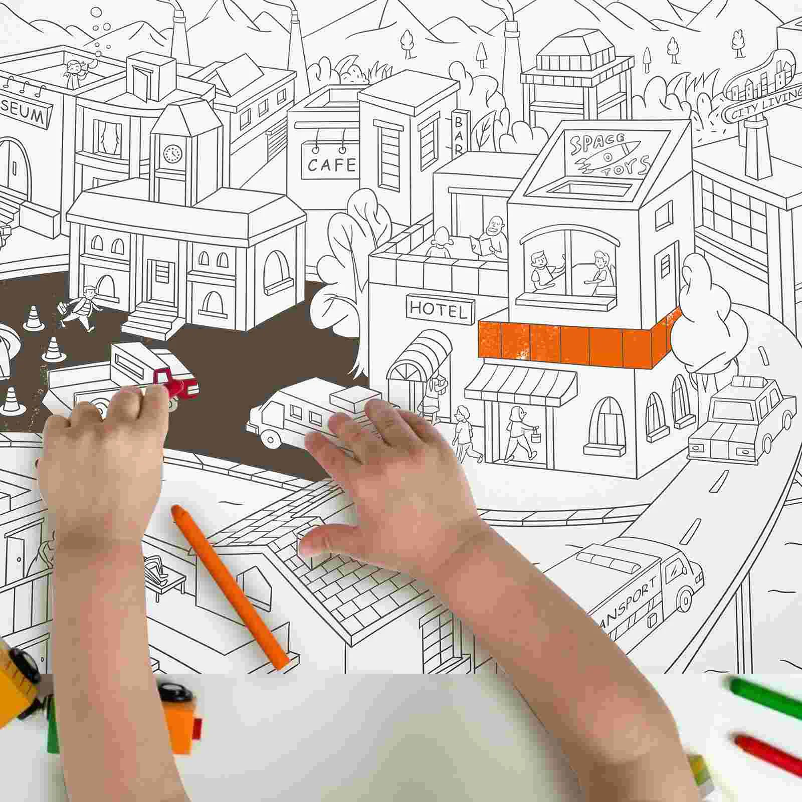 Детская картина свиток детские игрушки рисунок раскраска постер граффити бумага