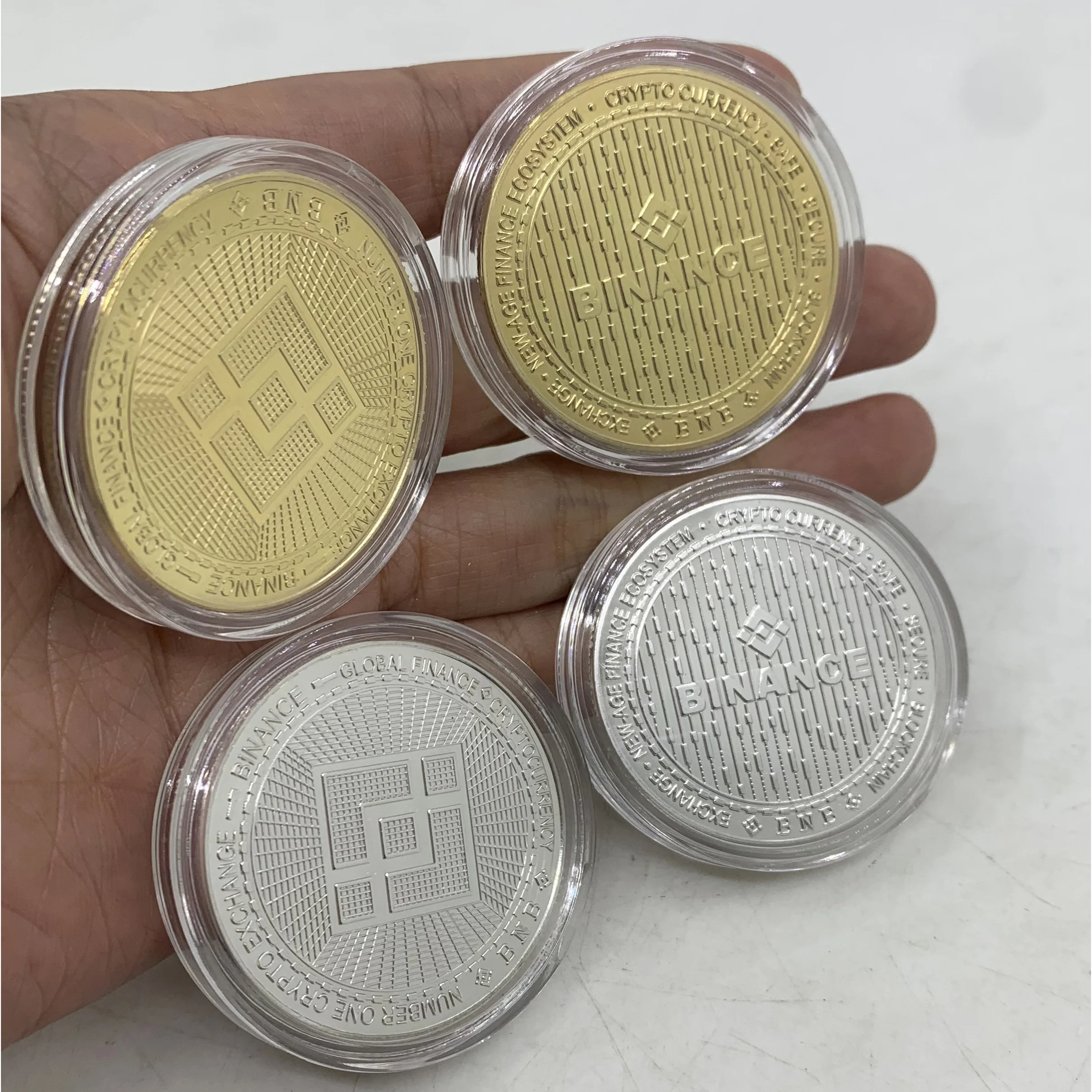 

CO58 BNB Cryptocurrency Metal Silver Gold Plated Physical BNB Binance Coin Crypto Coin Commemorative Coin Collectible Gift