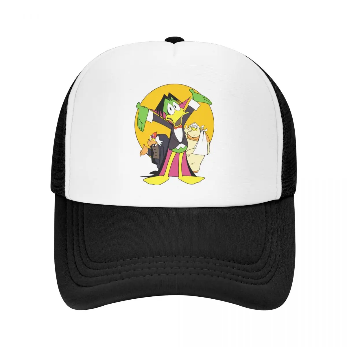 

Retro Design Trucker Hats Count Duckula Cartoon Mesh Net Baseball Cap For Male Female Kpop Snapback Caps Streetwear
