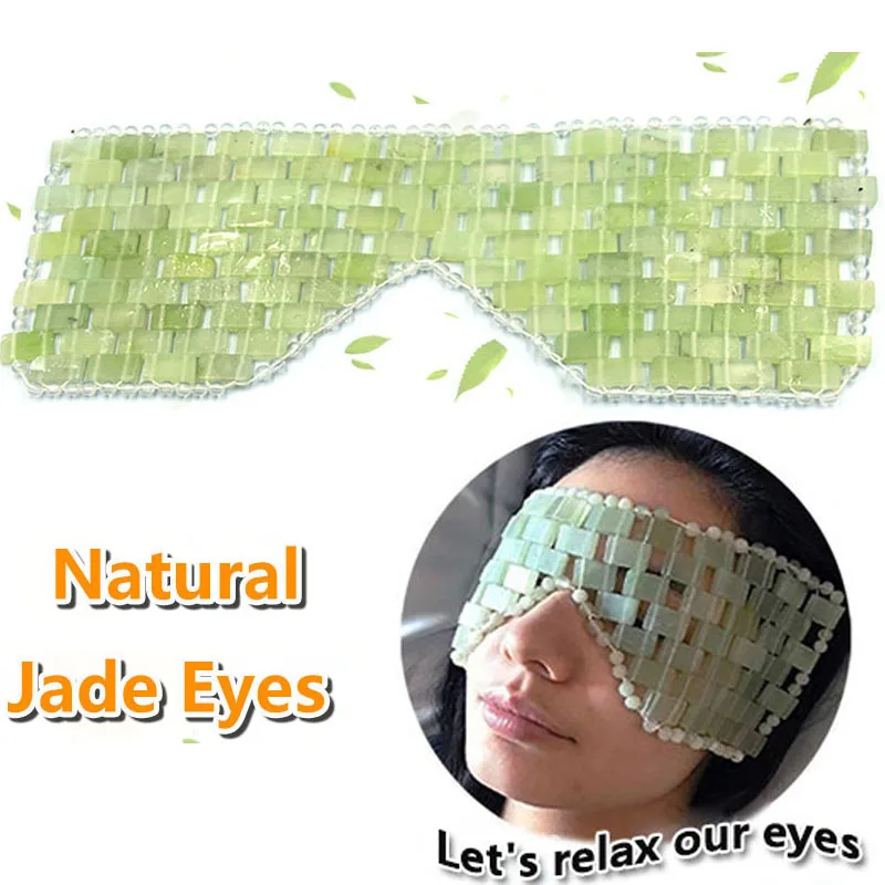

Натуральная Нефритовая маска для глаз, Нефритовая маска-занавес для глаз, маска для сна, каменная маска для удаления морщин, Нефритовая маск...