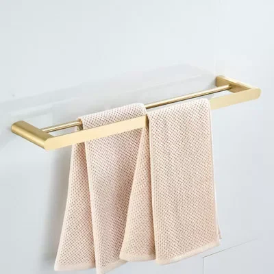 

Towel Bars Wall Mounted Bathroom Accessories Double Towel Holder Brushed gold Ceramics Bathroom Hardware Home Decoration DG8211K