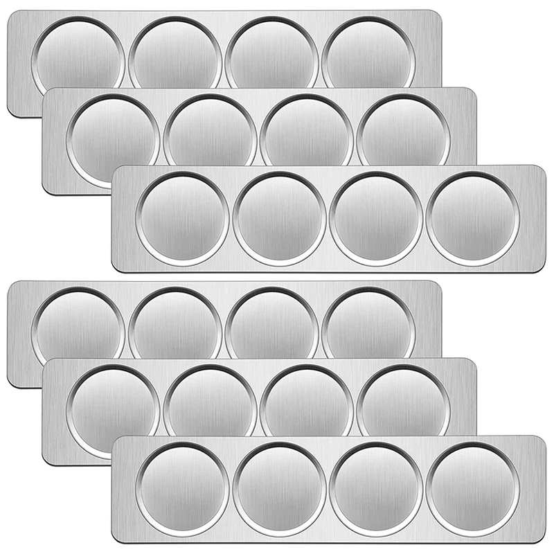 

6 Pieces Magnetic Spice Wall Organizer Base Stainless Steel Spice Base Spice Seasoning Containers Rack Wall Mount