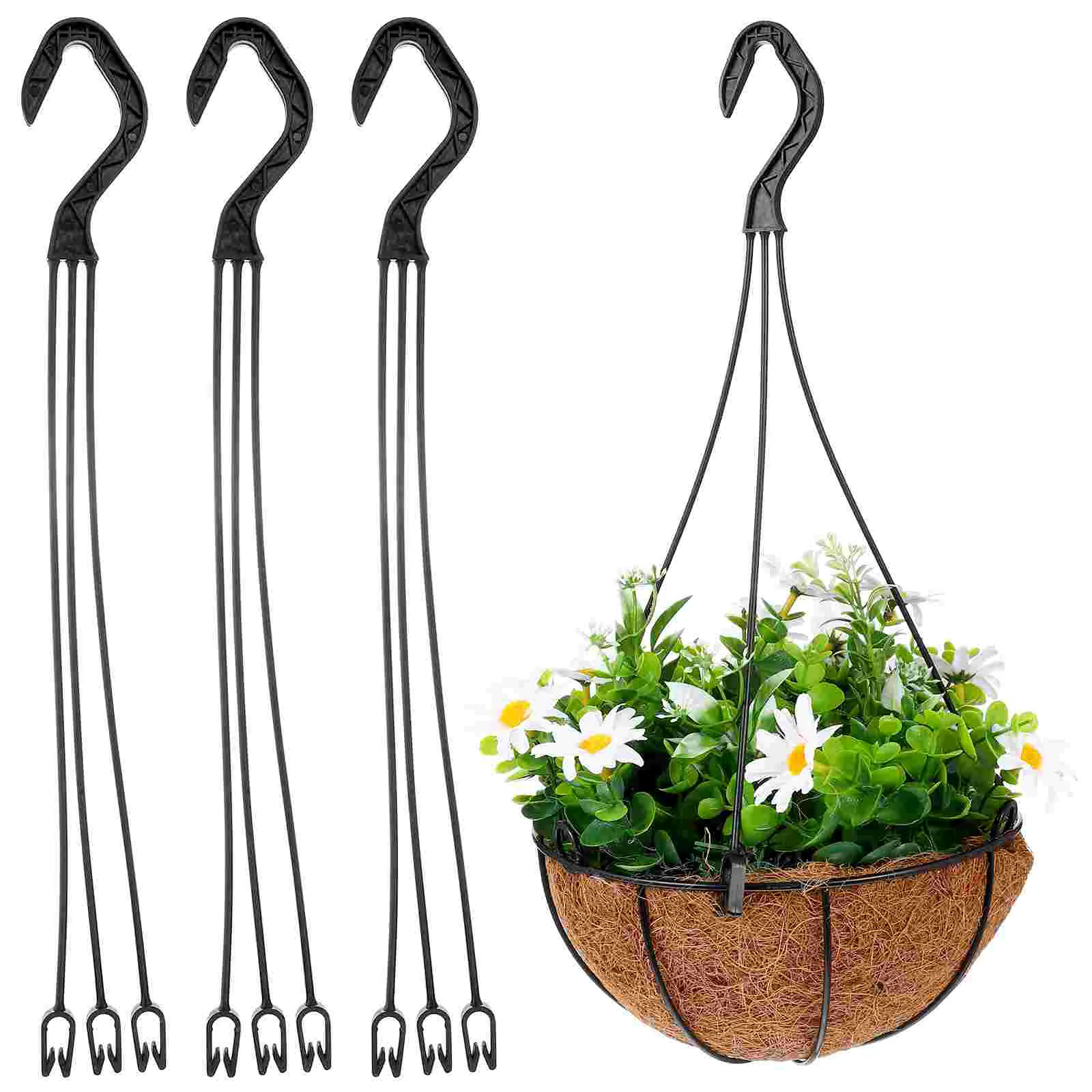 

25 Pcs Deck Railing Planter Flower Pot Hook Hanging Hooks Coat Hanger Basket Flowerpot Hangers Holders Pots