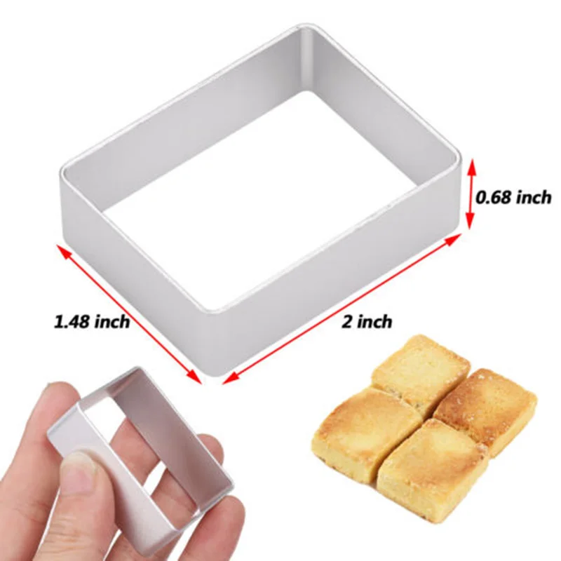 

Silver Moulder 5*3.7*1.7cm For cutting cookie dough Fondant Soft fruits Bread Sandwiches Kitchen Tool Pro Mold
