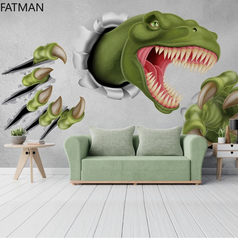 

FATMAN Custom Modern Minimalist 5d TV Background Wall Paper Dinosaur Children's Room Wall Covering Creative Mural 8d Dropship