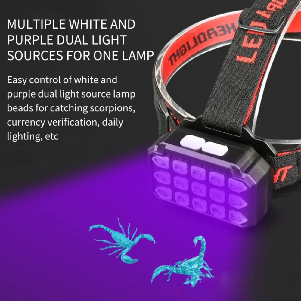 

Torch Pet Stains Rechargeable Lamp Checker Outdoor Headlights Headlight Head Hunting Waterproof Scorpion Headlamp