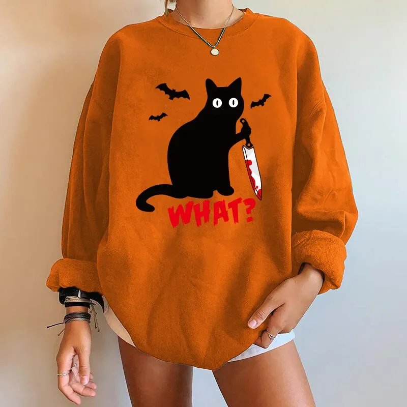 

Новинка 2023 бархатная толстовка с капюшоном в виде кота для Хэллоуина Женский пуловер зимний Женский свитшот с длинным рукавом и вырезом на ...