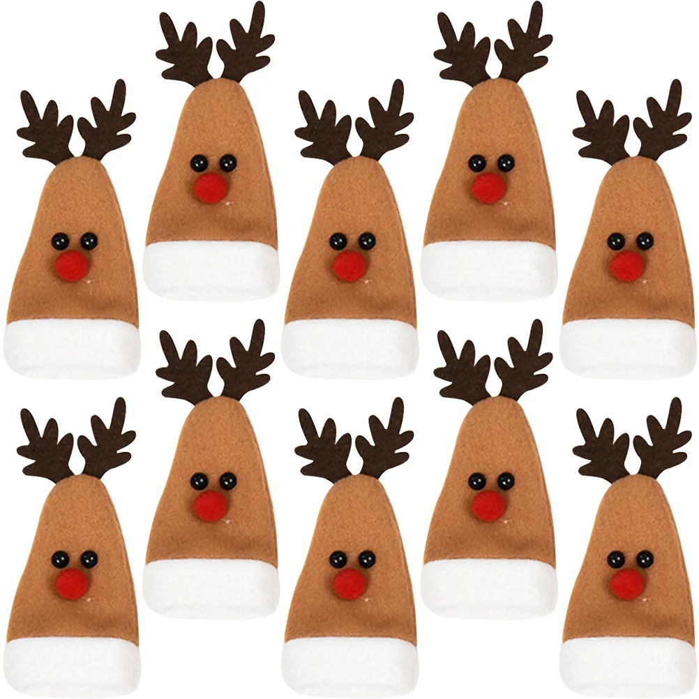 

Cutlery Christmasbottle Coverbag Holder Silverware Bags Hat Holders Tableware Table Decor Dining Reindeer Elk Holiday Fork