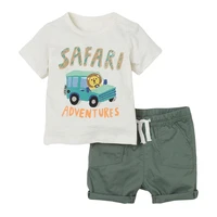 children summer baby boy boutique clothes toddler letter car design tops cotton shorts clothing set for kids 2 3 4 5 6 7 years