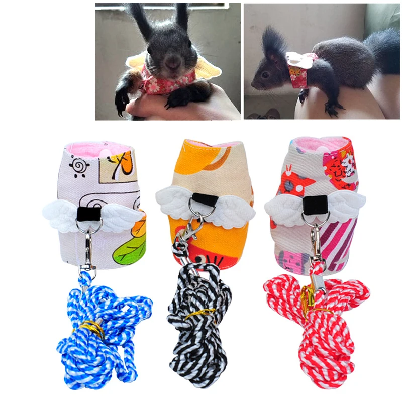 

Осенне-зимняя шлейка для маленьких домашних животных хомяка с крыльями ангела, шлейка, жилет, поводок, шлейка для малышей, хорьков, домашних ...