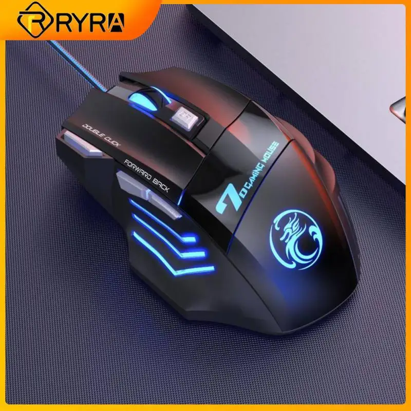 

Профессиональная игровая мышь RYRA X7 3200 DPI, регулируемая Проводная оптическая светодиодная компьютерная мышь с USB-кабелем, мышь для ноутбука и...