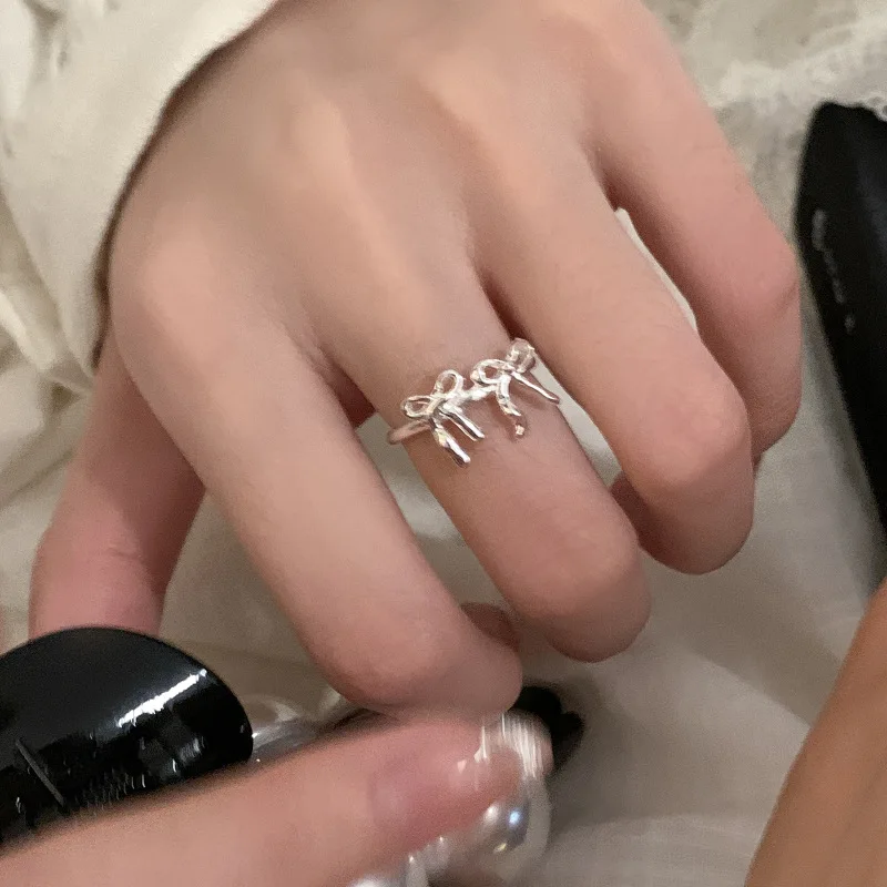 Женское кольцо с двойным бантом в Корейском стиле