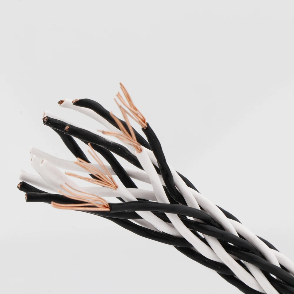 

Кабель Hi-Fi 8TC, черный и белый, 16-жильный скрученный кабель OCC, медный провод, для усилителя аудио динамика Hi-Fi проигрыватель компакт-дисков с п...