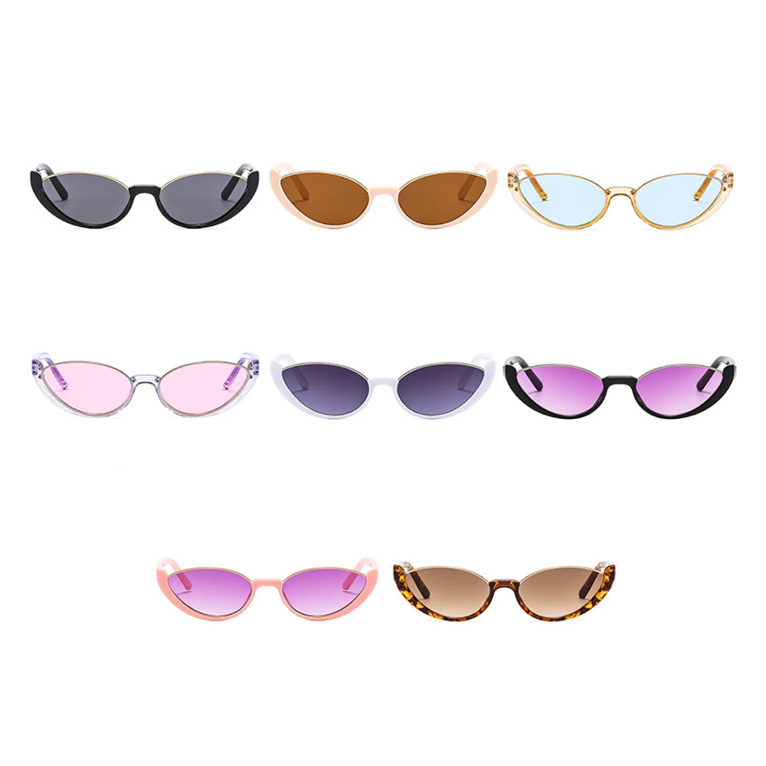 

New Cat Eye Sunglasses Women Men UV400 Trendy Vintage Shades Eyewear Fashion Driving Cycling Sunglasses Half-frame Sun Glasses