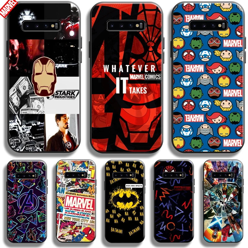 

Marvel Avengers For Samsung Galaxy S10 S10 Plus S10 Lite S10E S10 5G Phone Case Liquid Silicon Back Coque Soft Black