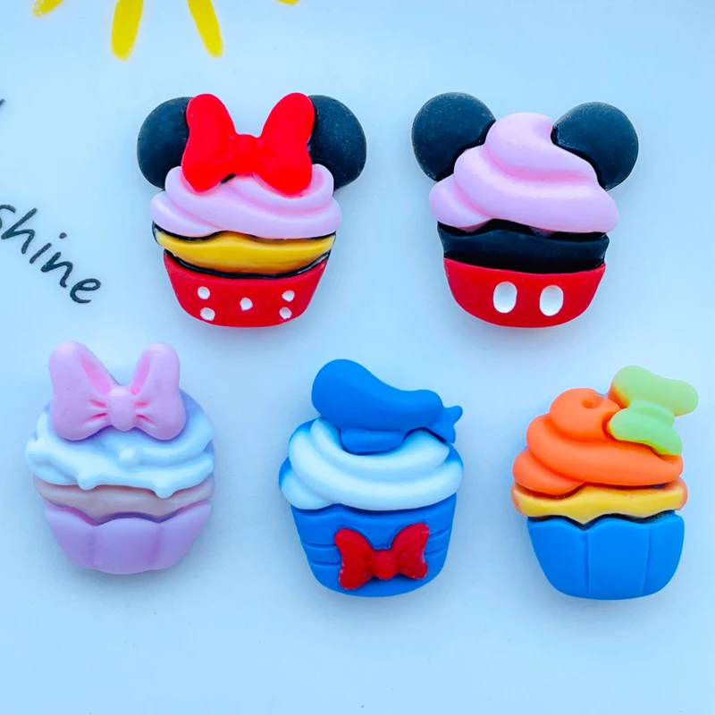 

10 Pcs New Kawaii Cute Cartoon Cake, Ice Cream Flat Back Resin Cabochons Scrapbook Diy Party Hairpin Accessories Craft K10