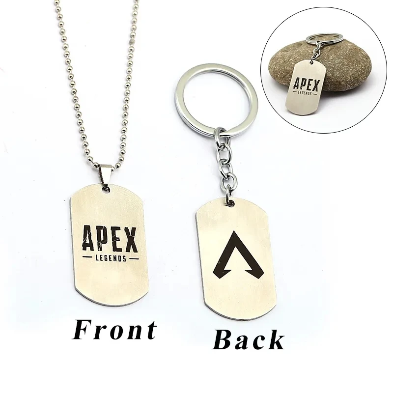 

Game Apex Legends Choker Necklace Stainless Steel Metal Keychain Key RingFor Bag Pendant Men Jewelry Llaveros Hombre Accessories