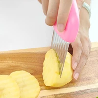 potato wave knife stainless steel potato cutter french fry cutter knife kitchen gadget vegetable fruit crinkle wavy slicer knife