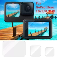 lens cap cover case hero 10 9 8 max black tempered glass screen protector film for go pro 10 9 8 max hero8 accessories