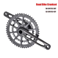 170mm aluminum alloy hollow road bike crankset 50 34t52 36t52 42t53 39t gxp chainring road bicycle bmx parts
