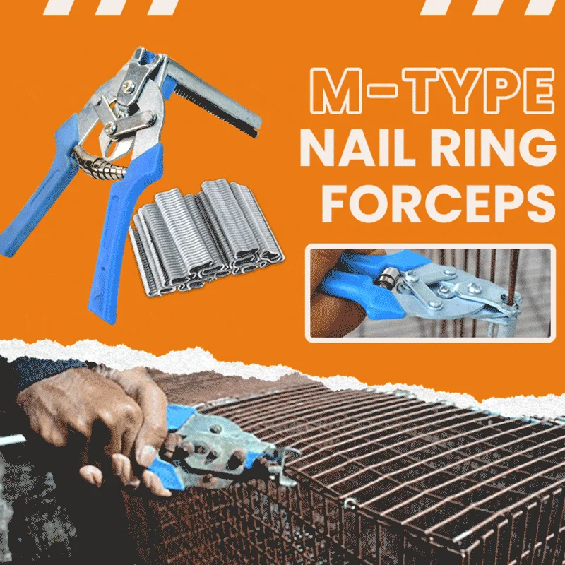 

Type M Nail Ring Plier for Fasten Animal Cage Poultry Bird Chicken Mesh Cage Coop Wire Fence Railing Wire Cage Buckle Snap Plier