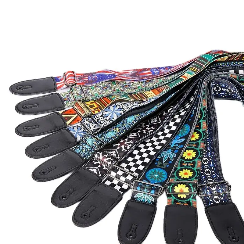 

Multi-Style Guitar Strap for Acoustic Guitar Electric Guitar Bass Adjustable Colorful Polyester Printing Guitar Straps