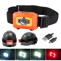 led headlamp safety helmet headlight 2 in 1 xpecob light construction engineering rescue work cap headlight usb rechargeable