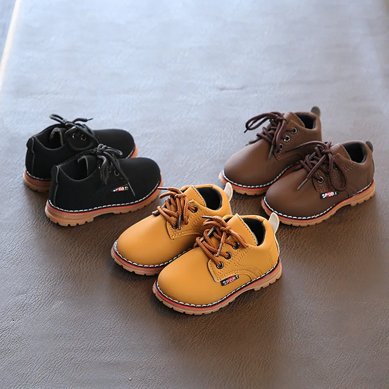 Spring and Autumn Classic Children's  Boots Beef Tendon Boys Leather Shoes Baby Girls Soft Ankle Boots