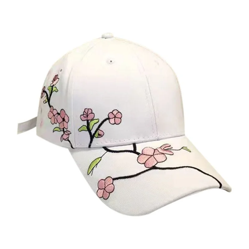 

Vintage Embroidered Baseball Cap Spring Plum Blossom Curved Brim Adjustable Sun Visor Outdoor Outing Cap Gorras Para Hombre