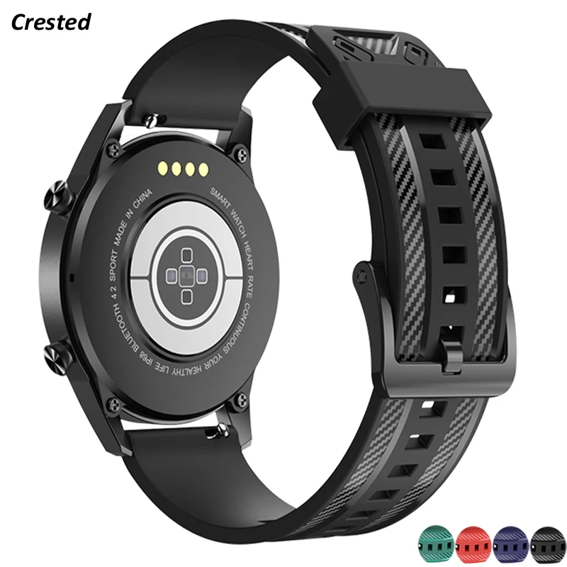 

20 мм 22 мм ремешок для Samsung Galaxy Watch 4/Classic/46 мм/42 мм/активное углеродное волокно + силиконовый браслет Huawei watch GT/2/3/pro ремешок