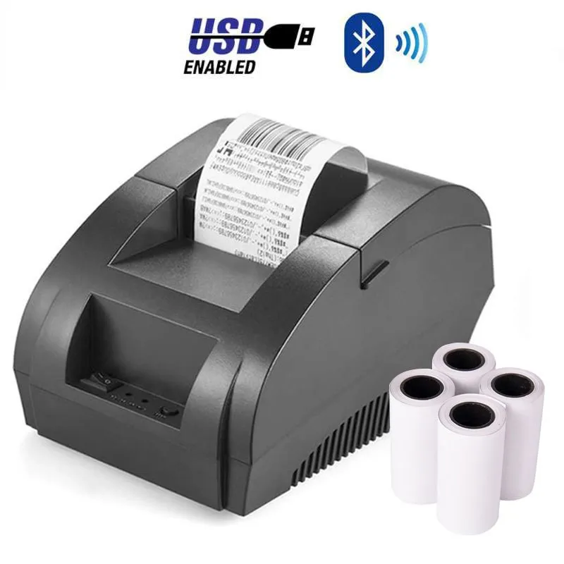 

5890K 58mm Thermal Receipt Printer Bluetooth Pos Printer Thermal Label Mini Printer for Small Businesses Label Printer Genuine